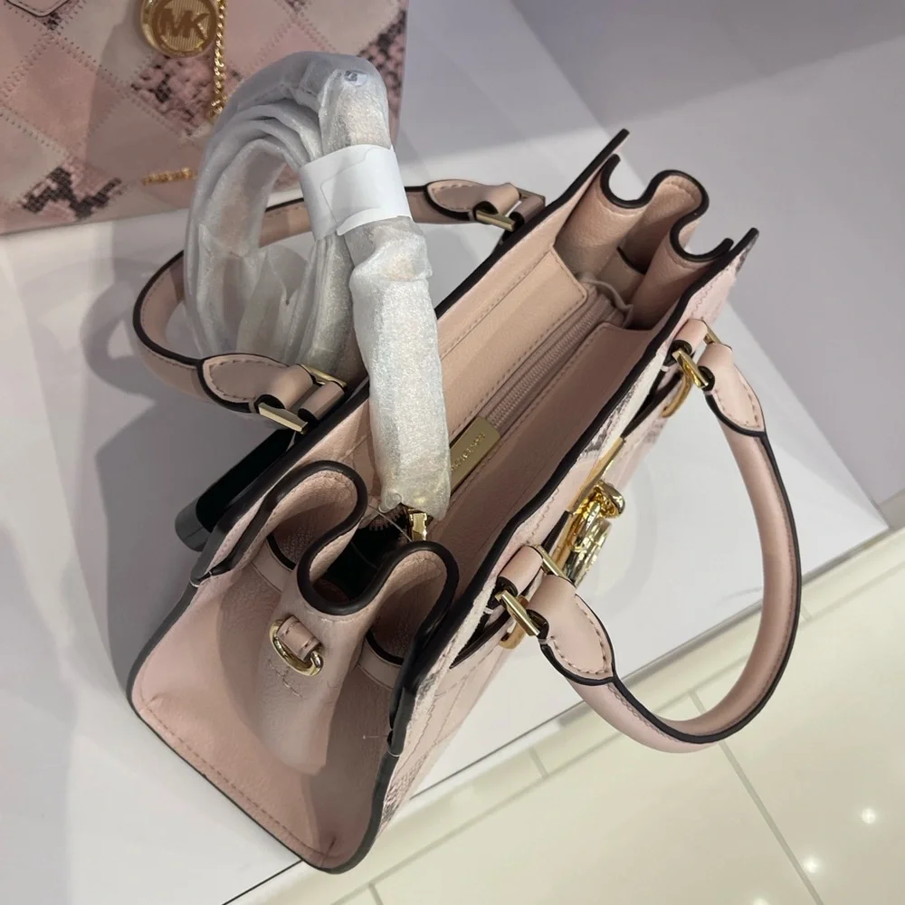 MICHAEL KORS Hamilton Sm Patchwork Snake Embossed Satchel Crossbody
Powder
NWT - Picture 14 of 16